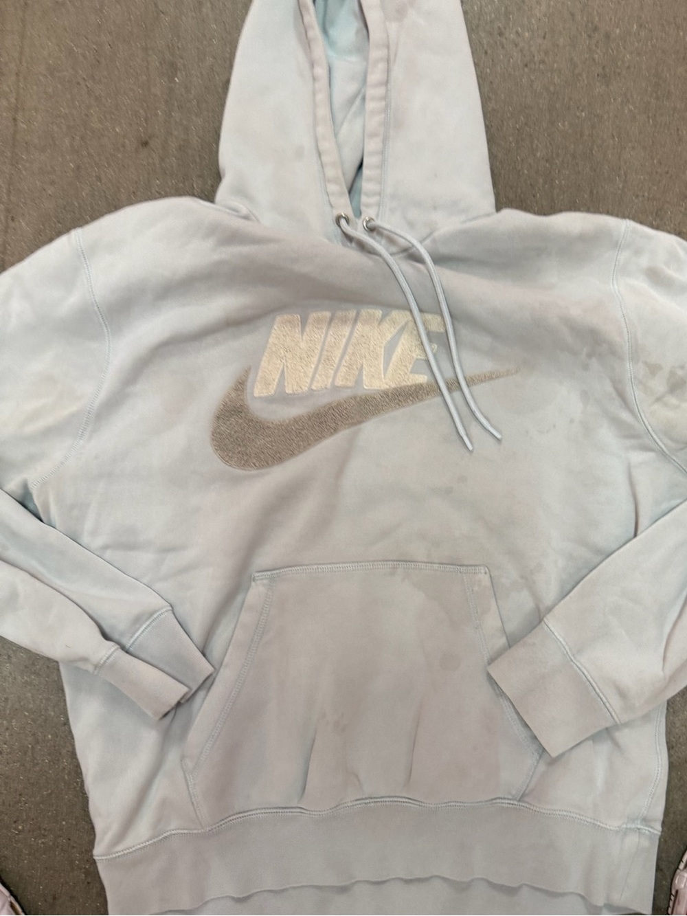 Nike Women's Pale Blue Hooded Sweatshirt with Embroidered Swoosh